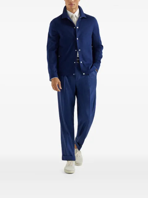 Brunello Cucinelli lightweight cashmere flannel outerwear jacket