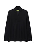 Shanghai Tang Quiet Fortune shawl-collar jacquard-logo sweater