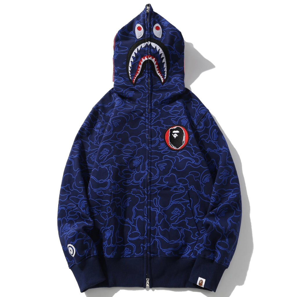 BAPE Shark Full-Zip Hoodie - Blue, Green & Red