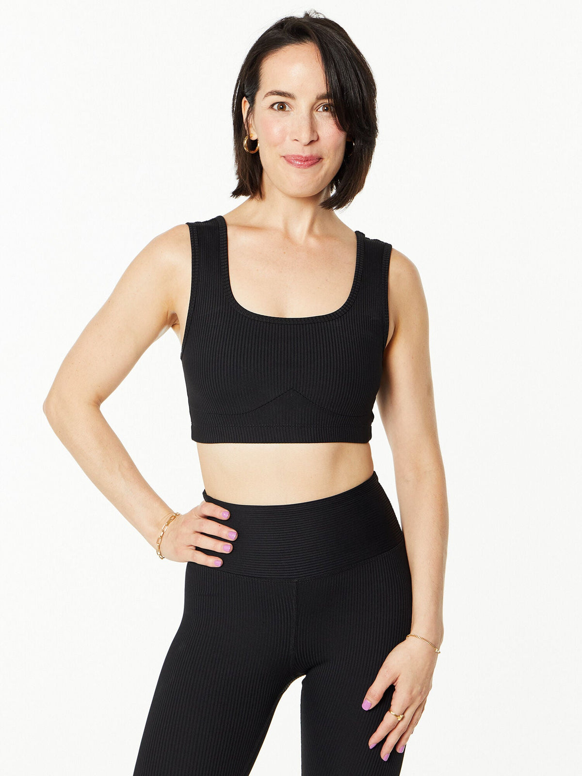 RIBBED GIA BRA BLACK