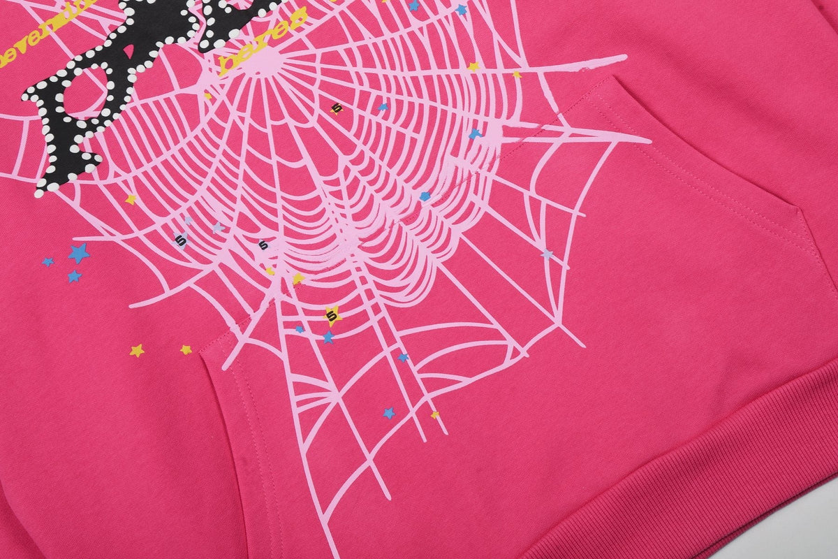 Sp5der Pink Spiderweb Graphic Matching Set