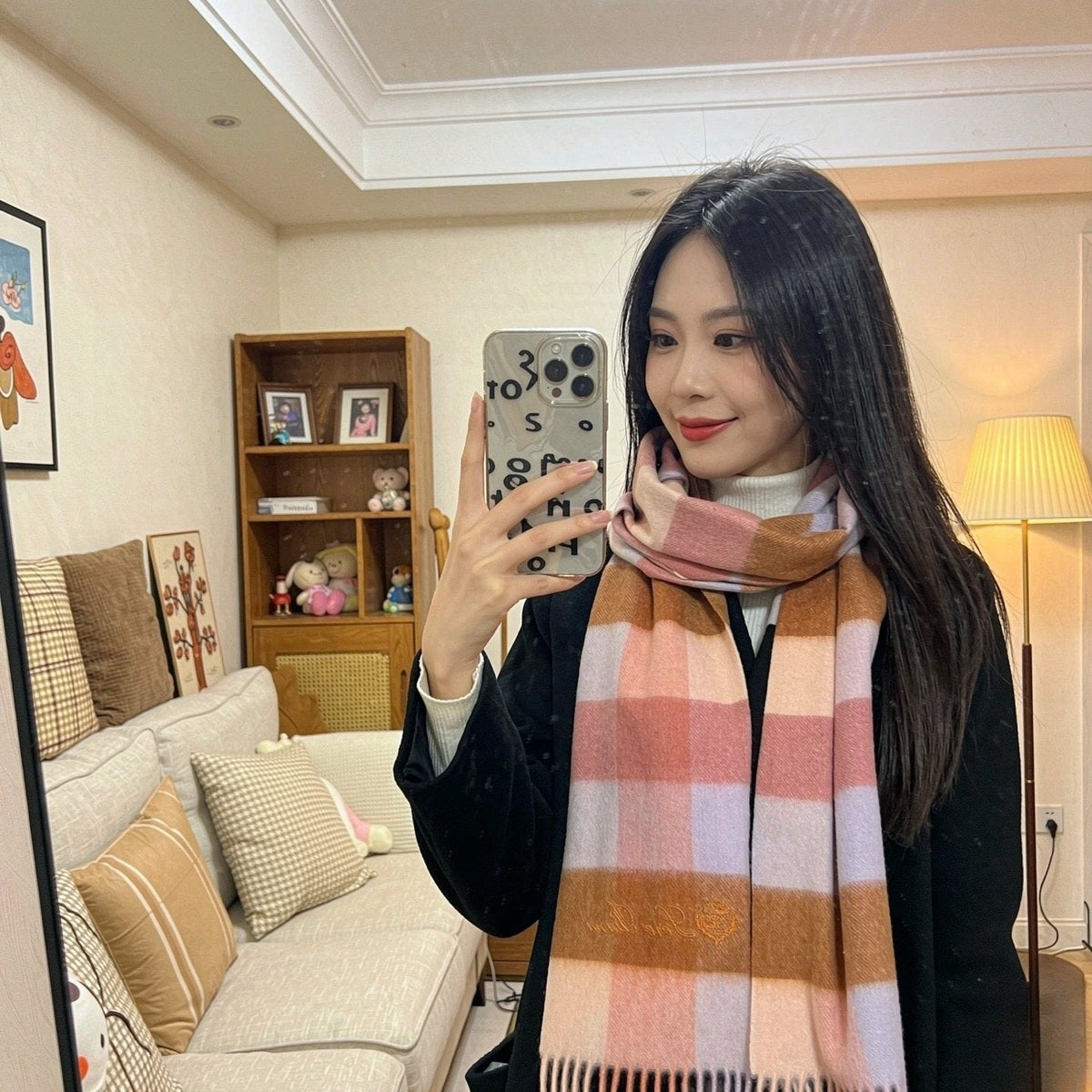 Loro Piana Plaid Fringe Scarf