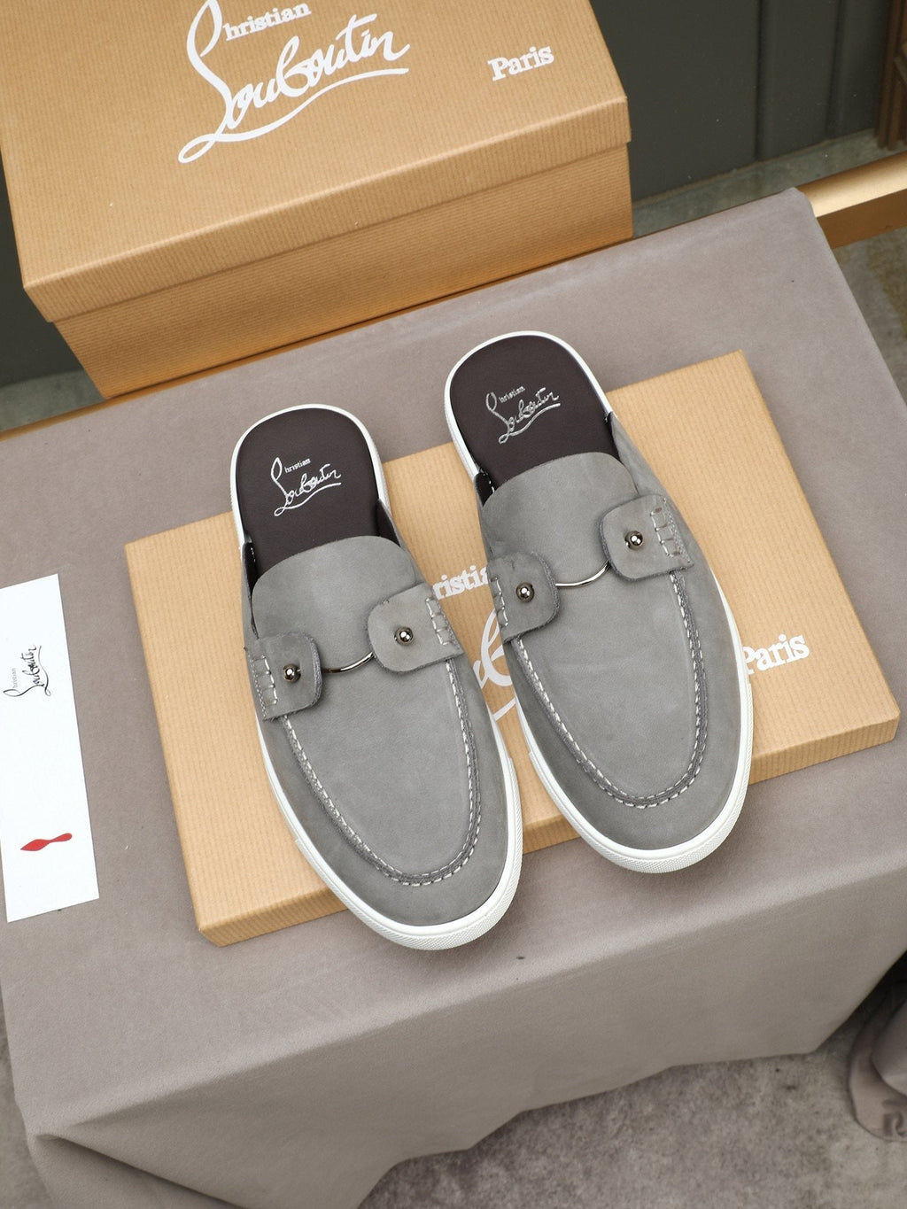 Christian Louboutin Buckle-Strap Slip-On Mules